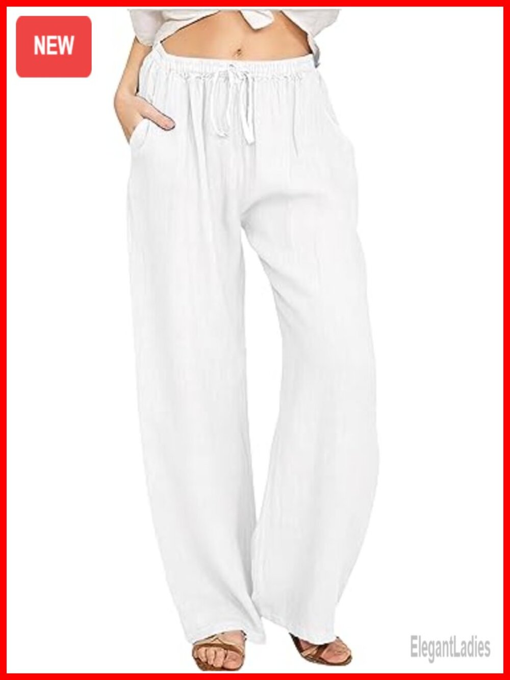 Cotton Linen High Waist Wide Leg Palazzo Yoga Pants